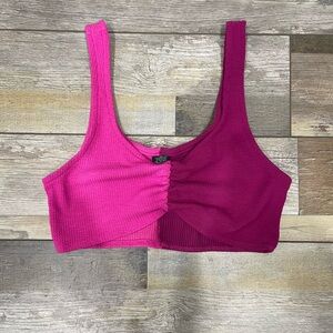 Wild Fable Fuchsia Ribbed Crop Top